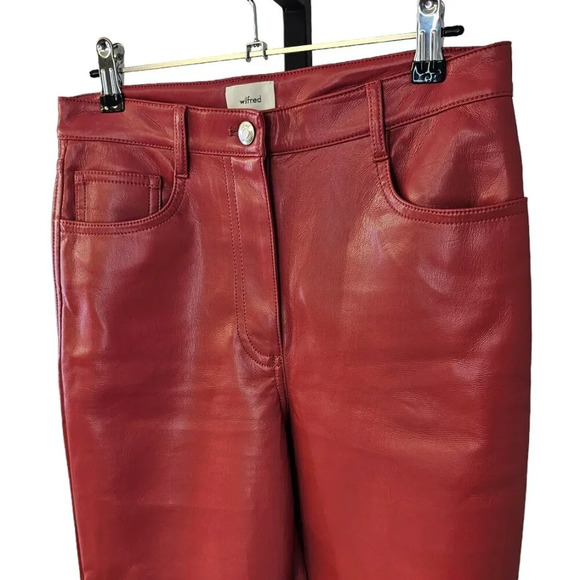 Aritzia Wilfred The Melina  Pant Size 4 Vegan Leather Straight Leg High Waisted - Picture 9 of 10